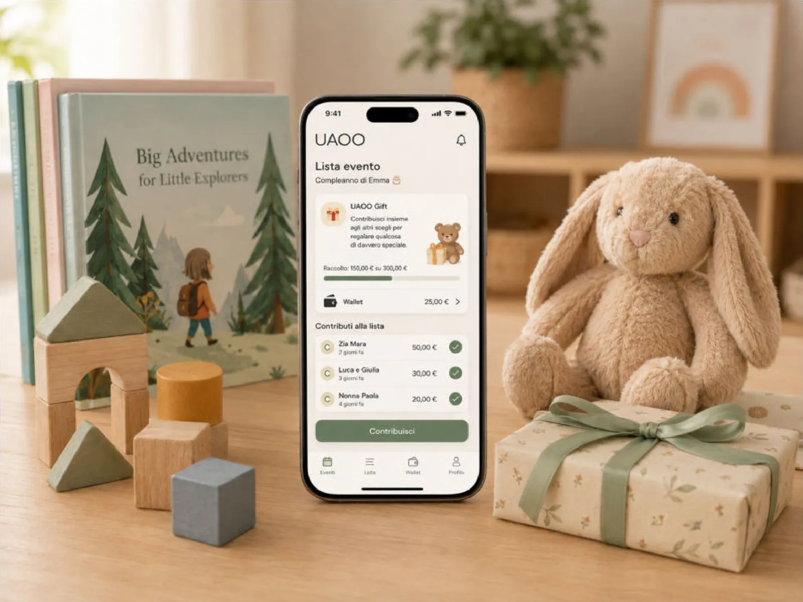 UAOO Gift e lista regali per bambini nell’app UAOO